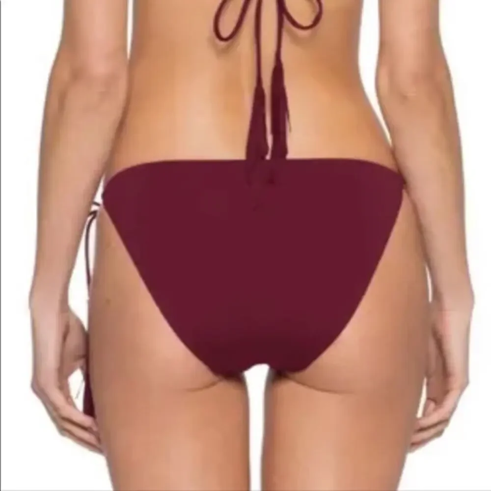 BECCA Dakota Side Tie Bikini Bottom in Cabernet Small NWT